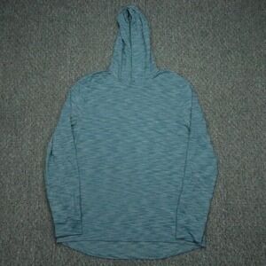 Lululemon Hoodie Men Large Blue Pulse Slub Pullover Lightweight Rulu Long Sleeve